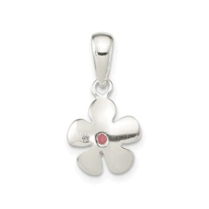 Pink Cubic Zirconia Flower Pendant