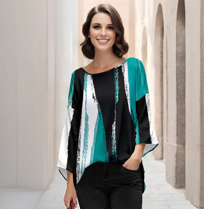 Black and Turquoise-