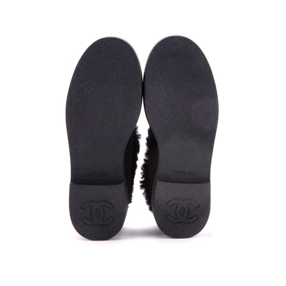 Women's CC Cap Toe Ankle Boots Suede and Shearling