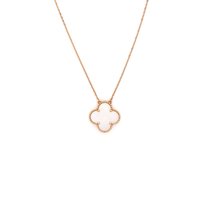 Ginza Edition Magic Alhambra Pendant Necklace 18K Rose Gold and Mother of Pearl