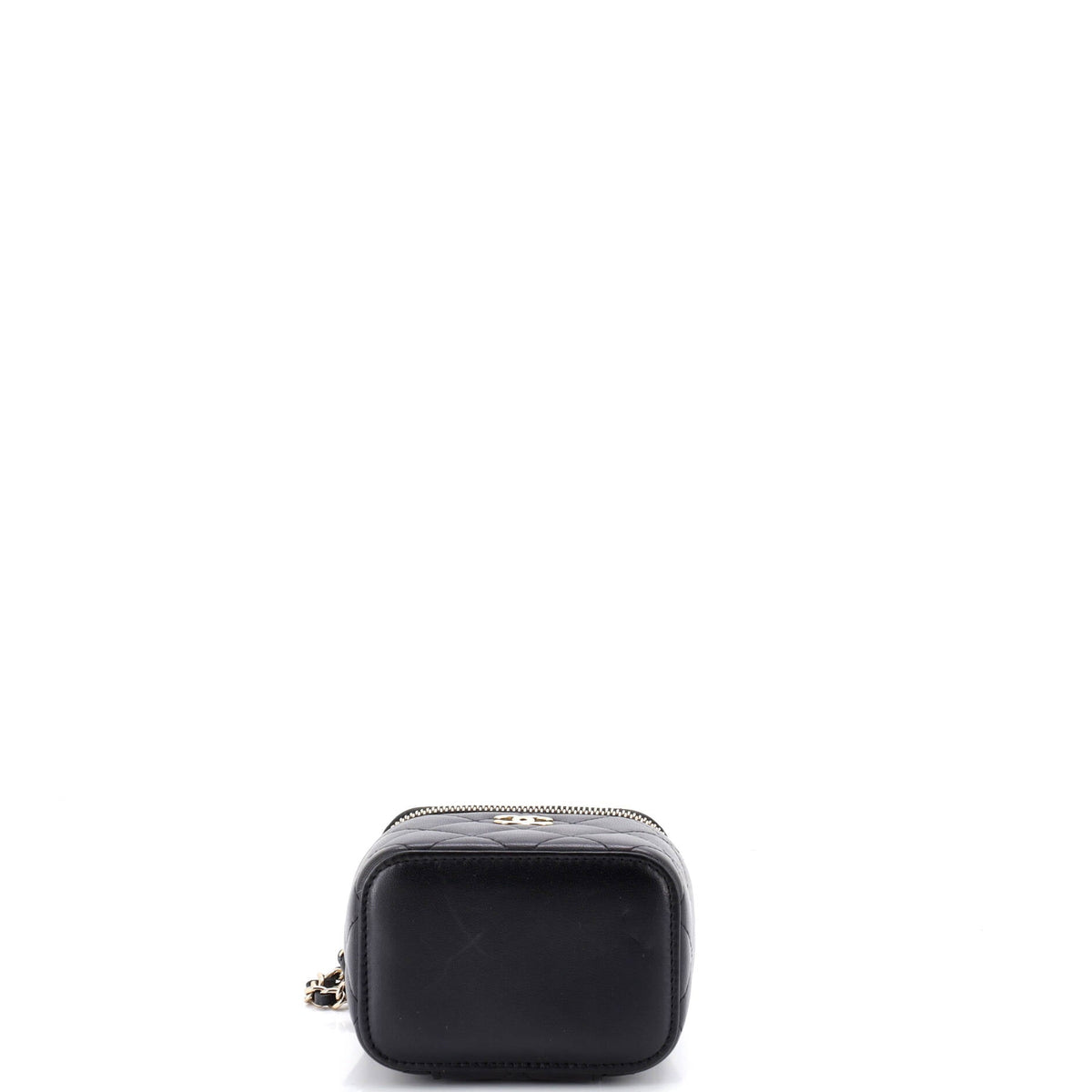Classic Top Handle Vanity Case with Chain Quilted Lambskin Mini