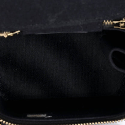 Classic Top Handle Vanity Case with Chain Quilted Lambskin Mini