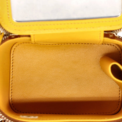 Classic Top Handle Vanity Case with Chain Quilted Lambskin Mini