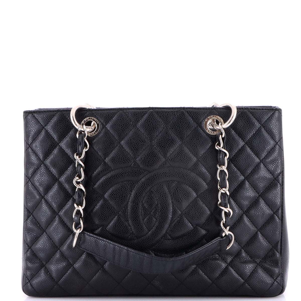 Grand Shopping Tote Quilted Caviar