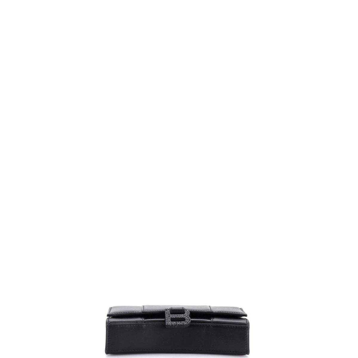 Hourglass Chain Wallet Leather with Crystal Detail