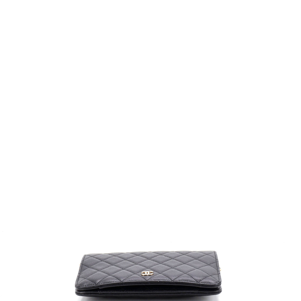 CC Full Flap Wallet on Chain Quilted Caviar