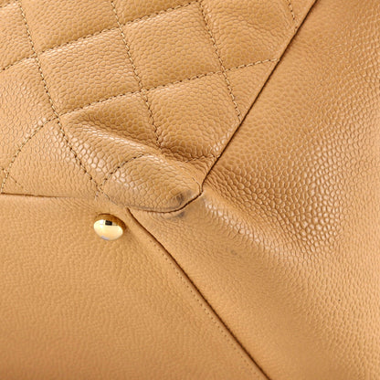 Grand Timeless Shopping Tote Quilted Caviar