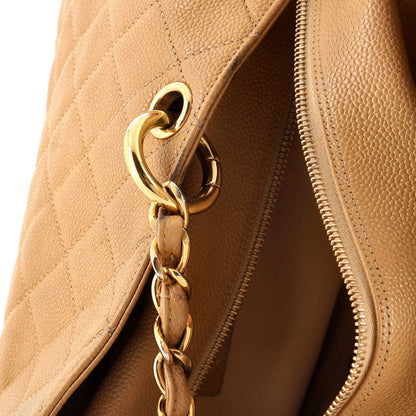 Grand Timeless Shopping Tote Quilted Caviar