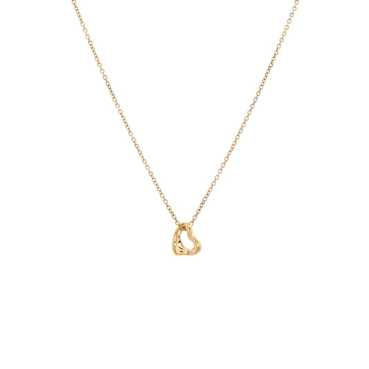 Elsa Peretti Open Heart Pendant Necklace 18K Yellow Gold 7mm