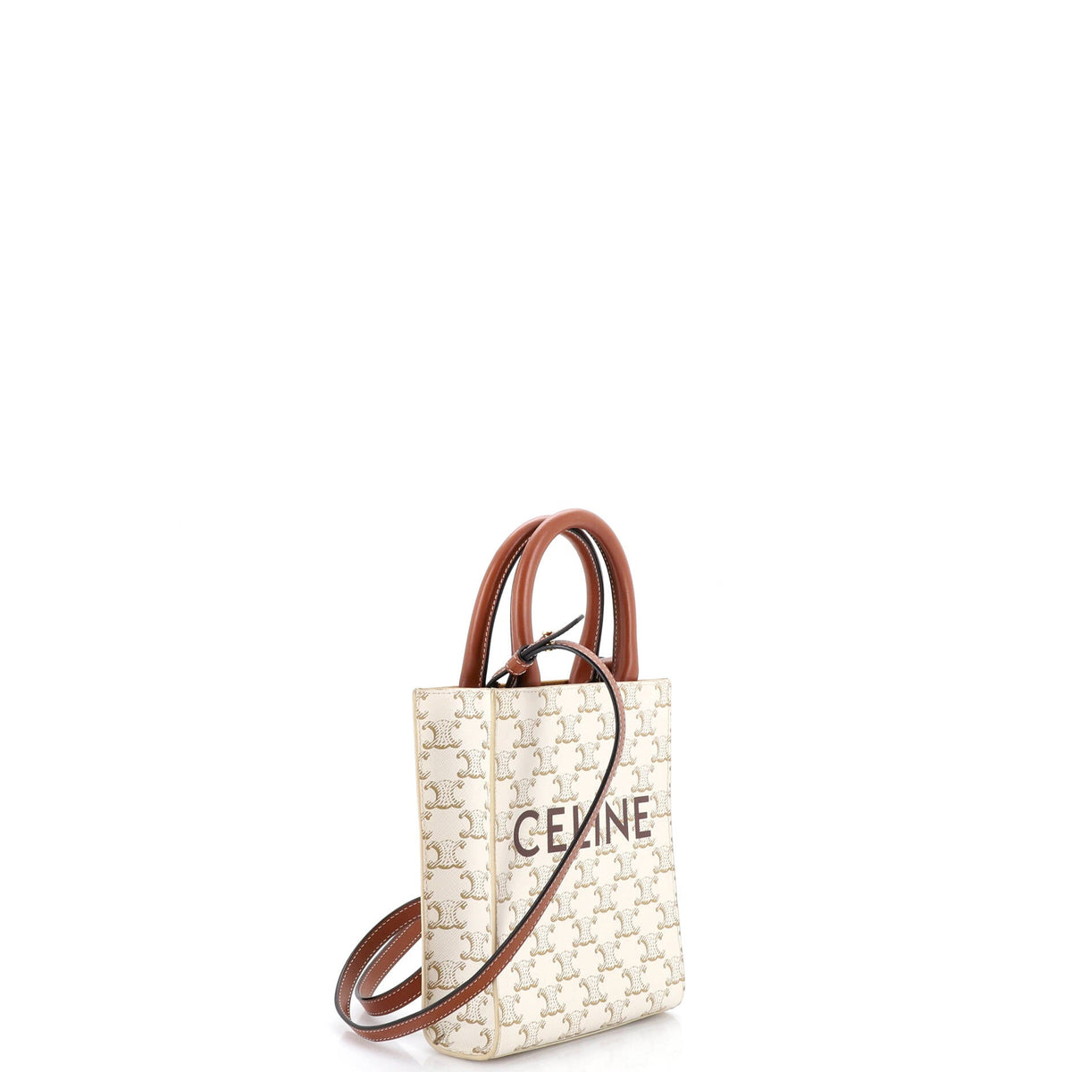 Vertical Cabas Tote Triomphe Coated Canvas Mini