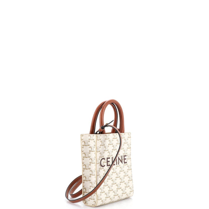 Vertical Cabas Tote Triomphe Coated Canvas Mini