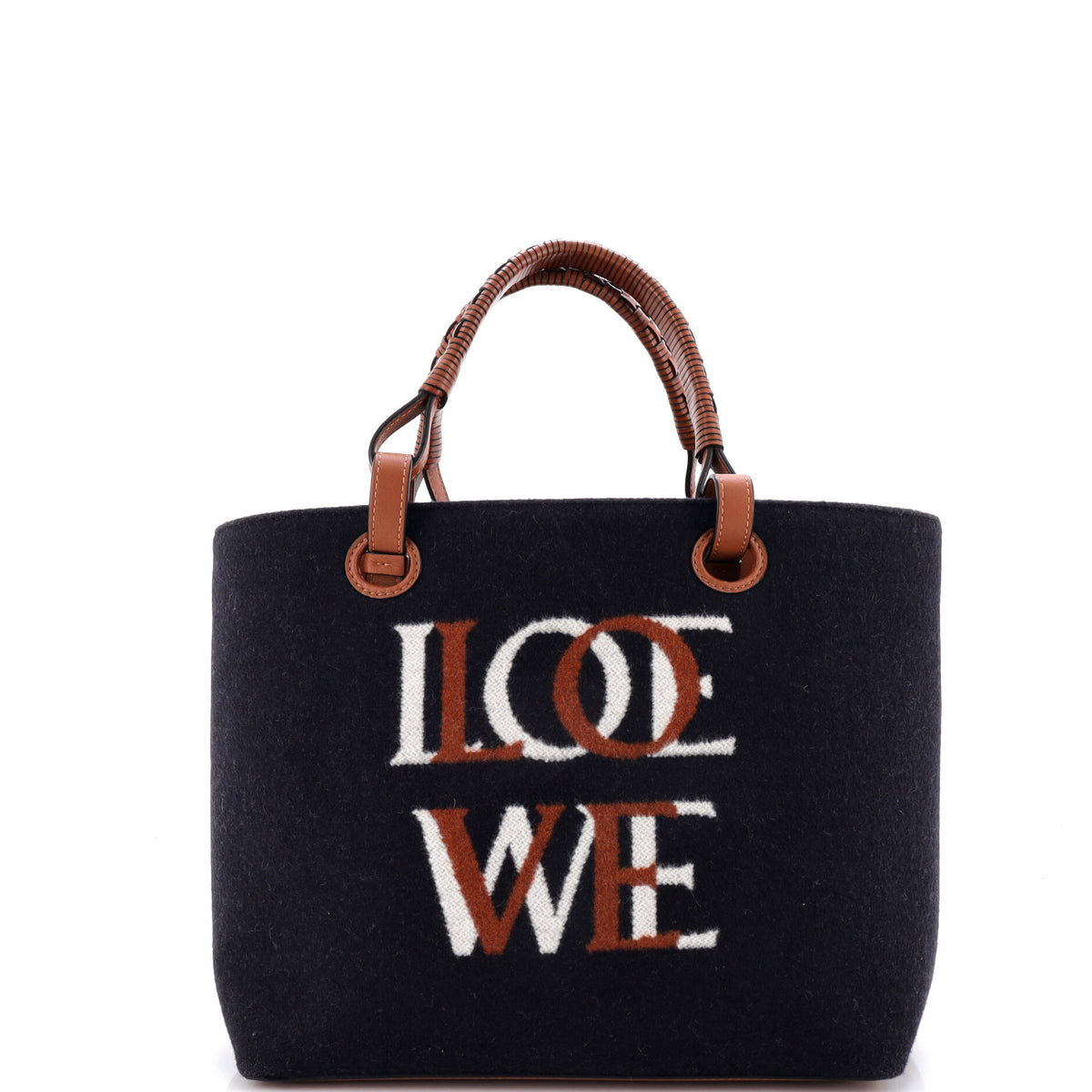 Love Anagram Tote Wool and Leather Small