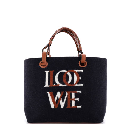 Love Anagram Tote Wool and Leather Small