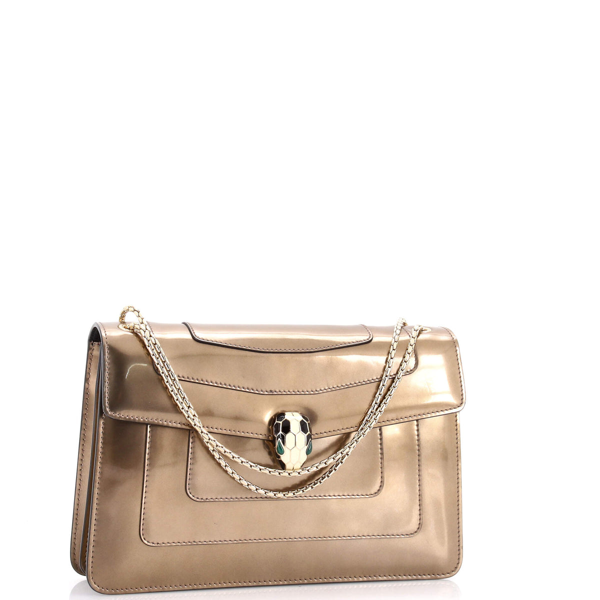 Serpenti Forever Shoulder Bag Metallic Leather Medium
