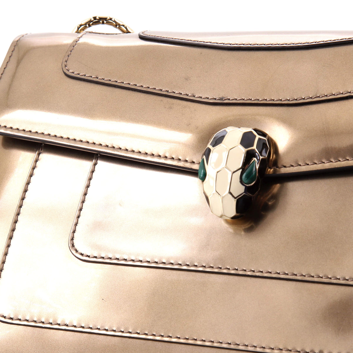 Serpenti Forever Shoulder Bag Metallic Leather Medium