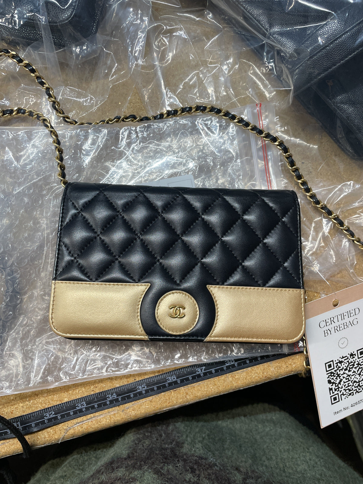 Bicolor Cocomark Wallet on Chain Quilted Lambskin