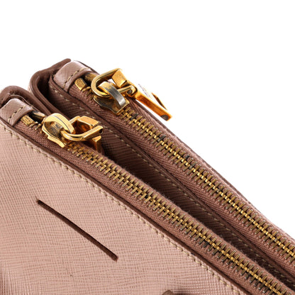 Double Zip Lux Tote Saffiano Leather Large