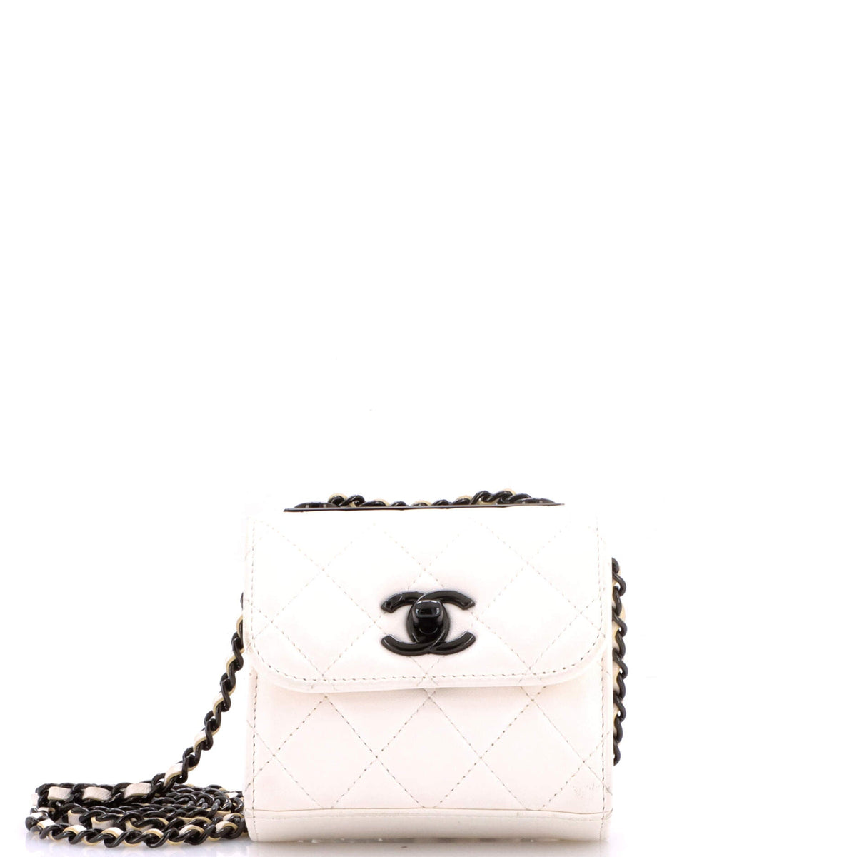 Trendy CC Clutch with Chain Quilted Lambskin Small