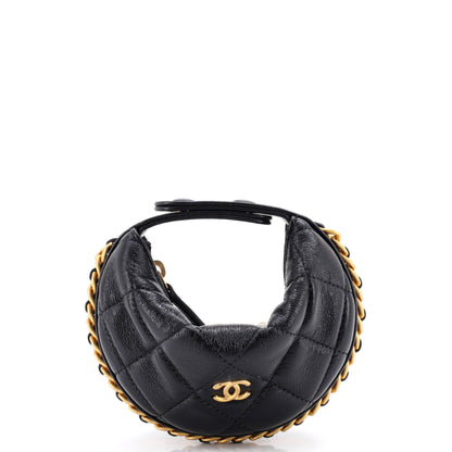 Chain Around Hobo Pouch Quilted Lambskin Extra Mini