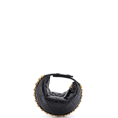 Chain Around Hobo Pouch Quilted Lambskin Extra Mini