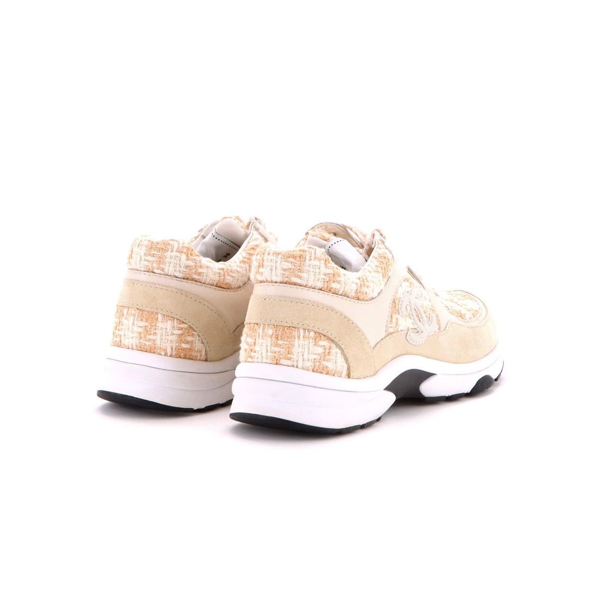 Women's CC Low-Top Sneakers Leather and Tweed