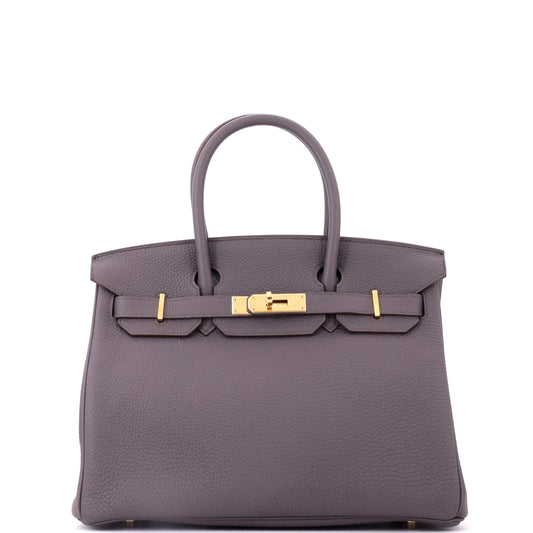 Birkin Handbag Etain Togo with Gold Hardware 30