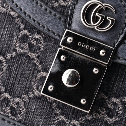 Ophidia Flap Top Handle Bag GG Canvas Mini