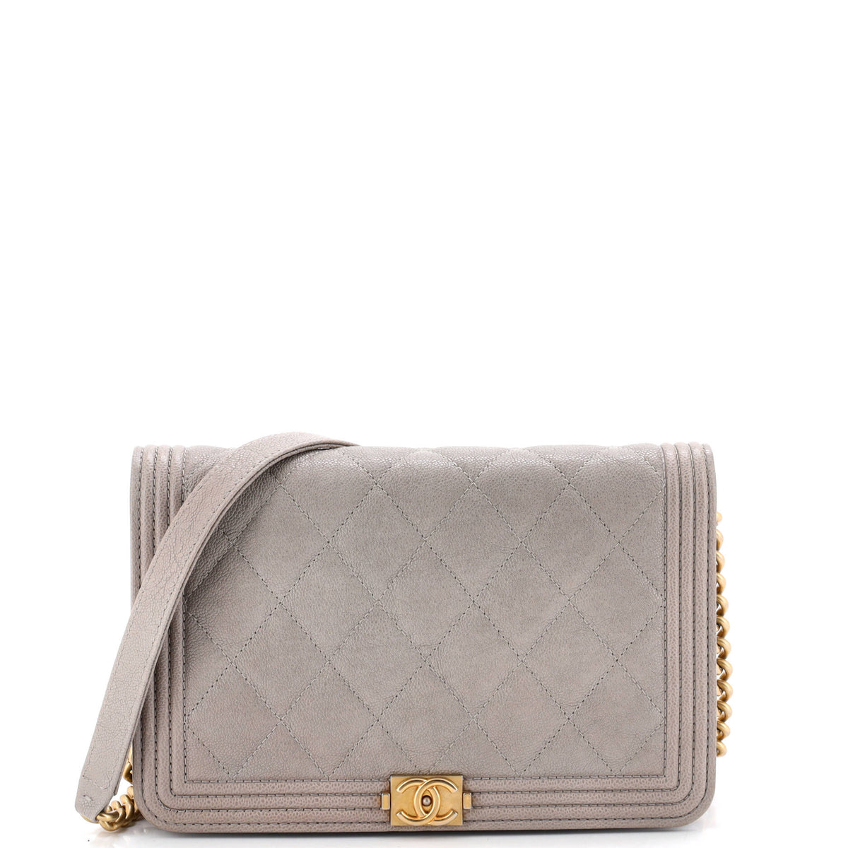 Boy Wallet on Chain Quilted Caviar