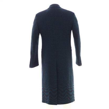 Men's Double Breasted Long Coat Printed Cotton Blend