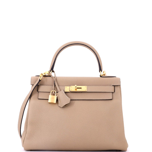 Kelly Handbag Trench Clemence with Gold Hardware 28