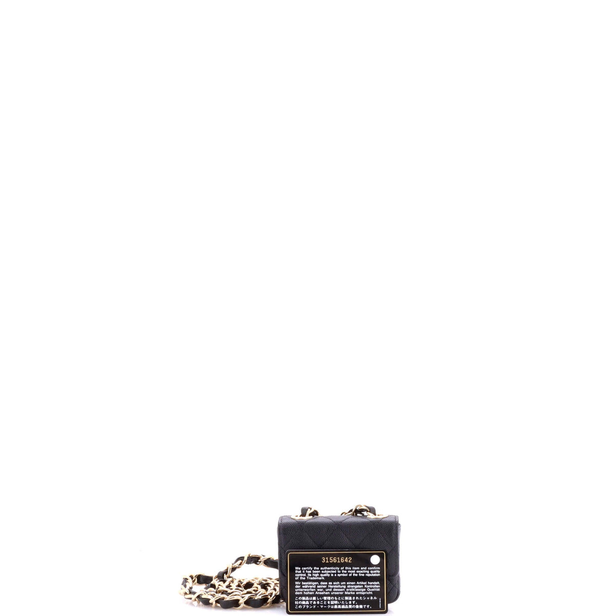 Classic Flap Charm Chain Belt Bag Quilted Caviar Mini