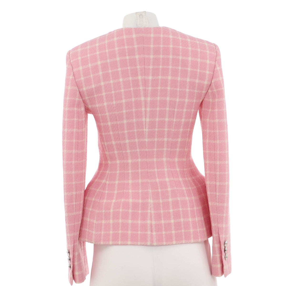 Women's Medusa Collarless Button Up Jacket Tweed