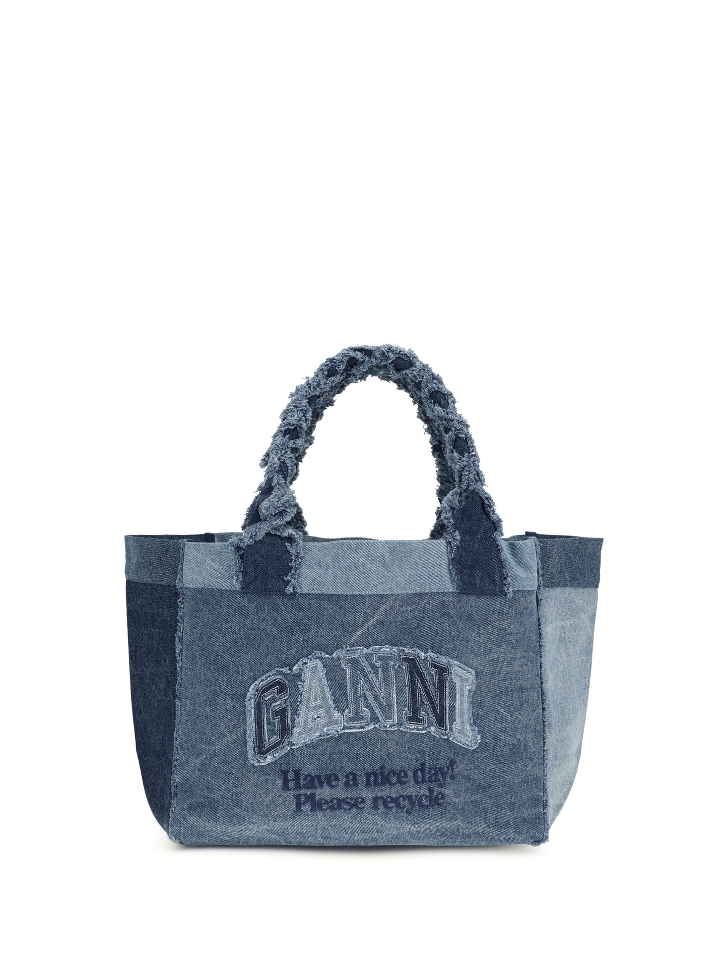 Denim Trapeze Shopper Mid Blue