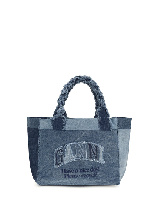 Denim Trapeze Shopper Mid Blue