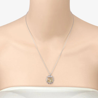 Round Violet Tanzanite Prong Silver Pendant Necklace