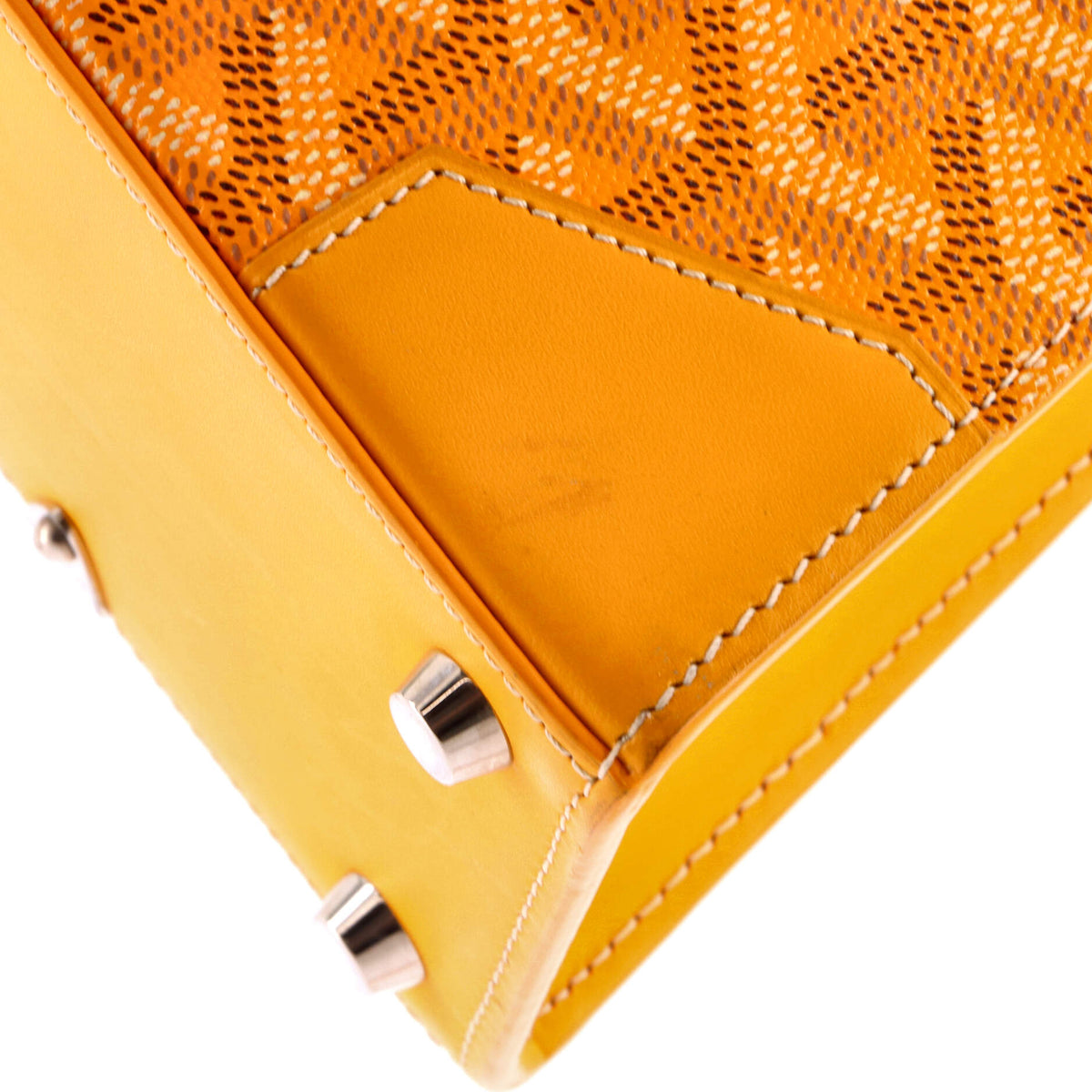 Structured Saigon Top Handle Bag Coated Canvas with Leather Mini