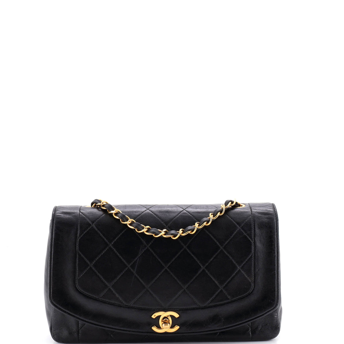 Vintage Diana Flap Bag Quilted Lambskin Medium