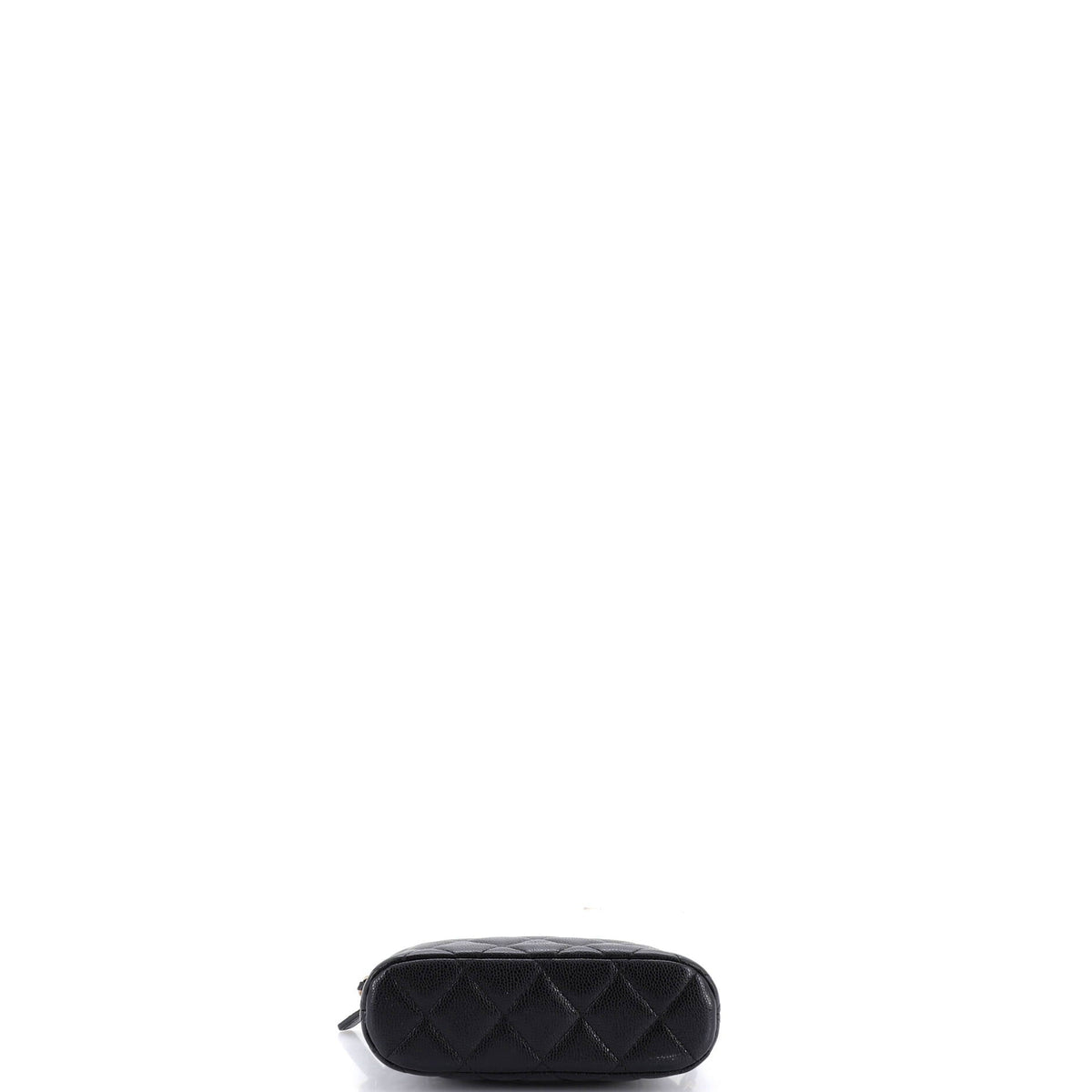 CC Dome Zip Clutch with Chain Quilted Caviar Mini
