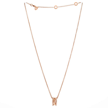 B.Zero1 Open Design Legend Zaha Hadid Pendant Necklace 18K Rose Gold with Diamonds