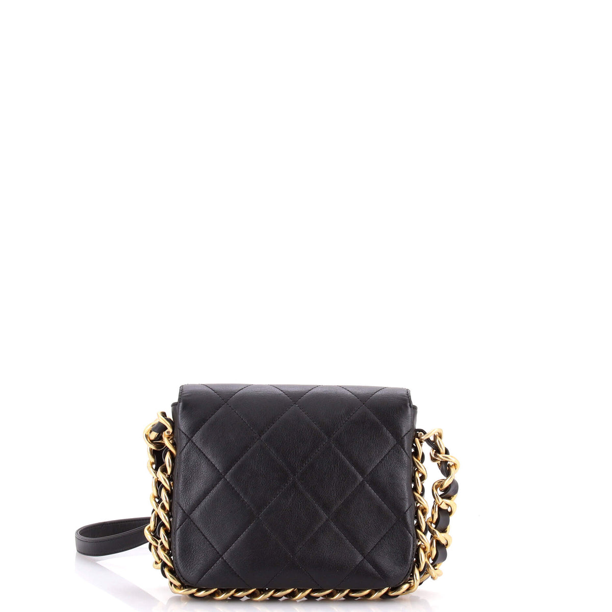 Framing Chain Flap Bag Quilted Calfskin Small