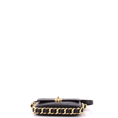 Framing Chain Flap Bag Quilted Calfskin Small