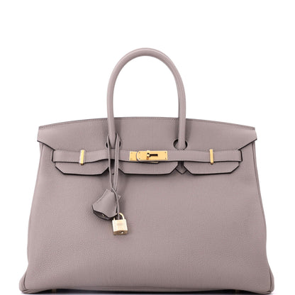 Birkin Handbag Gris Asphalte Togo with Gold Hardware 35
