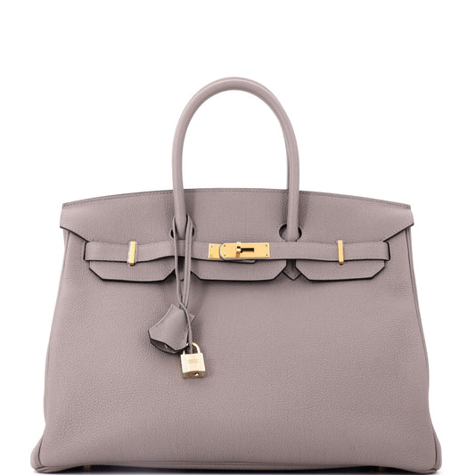 Birkin Handbag Gris Asphalte Togo with Gold Hardware 35