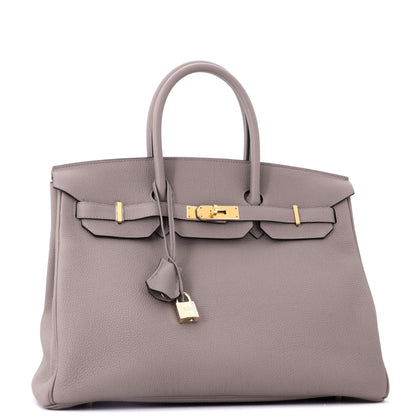 Birkin Handbag Gris Asphalte Togo with Gold Hardware 35