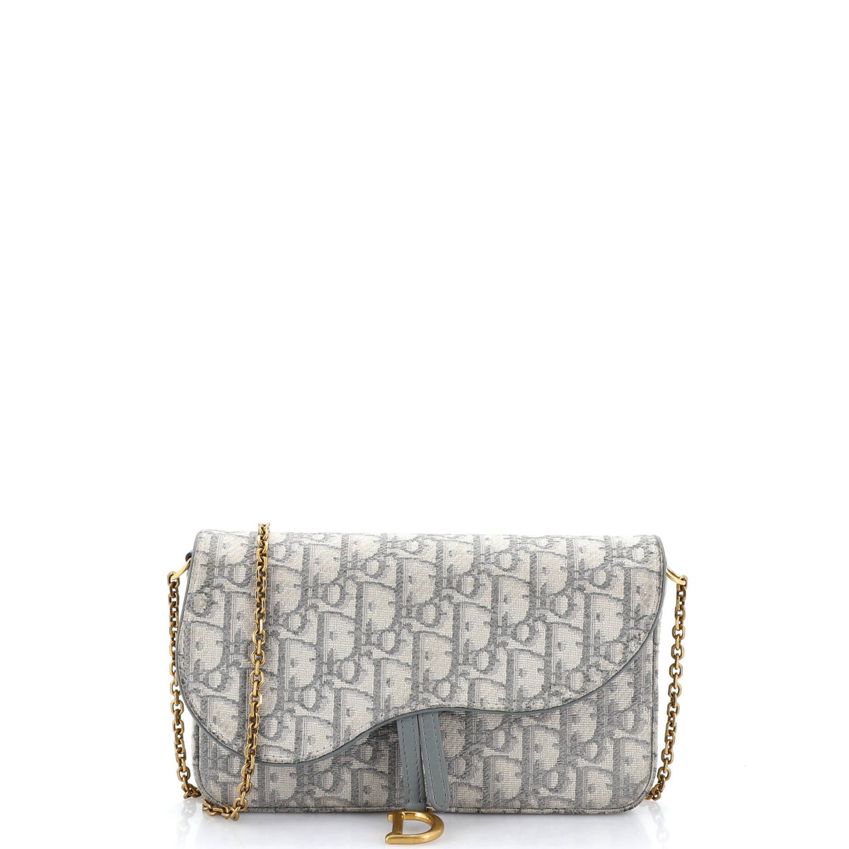 Saddle Chain Clutch Oblique Canvas