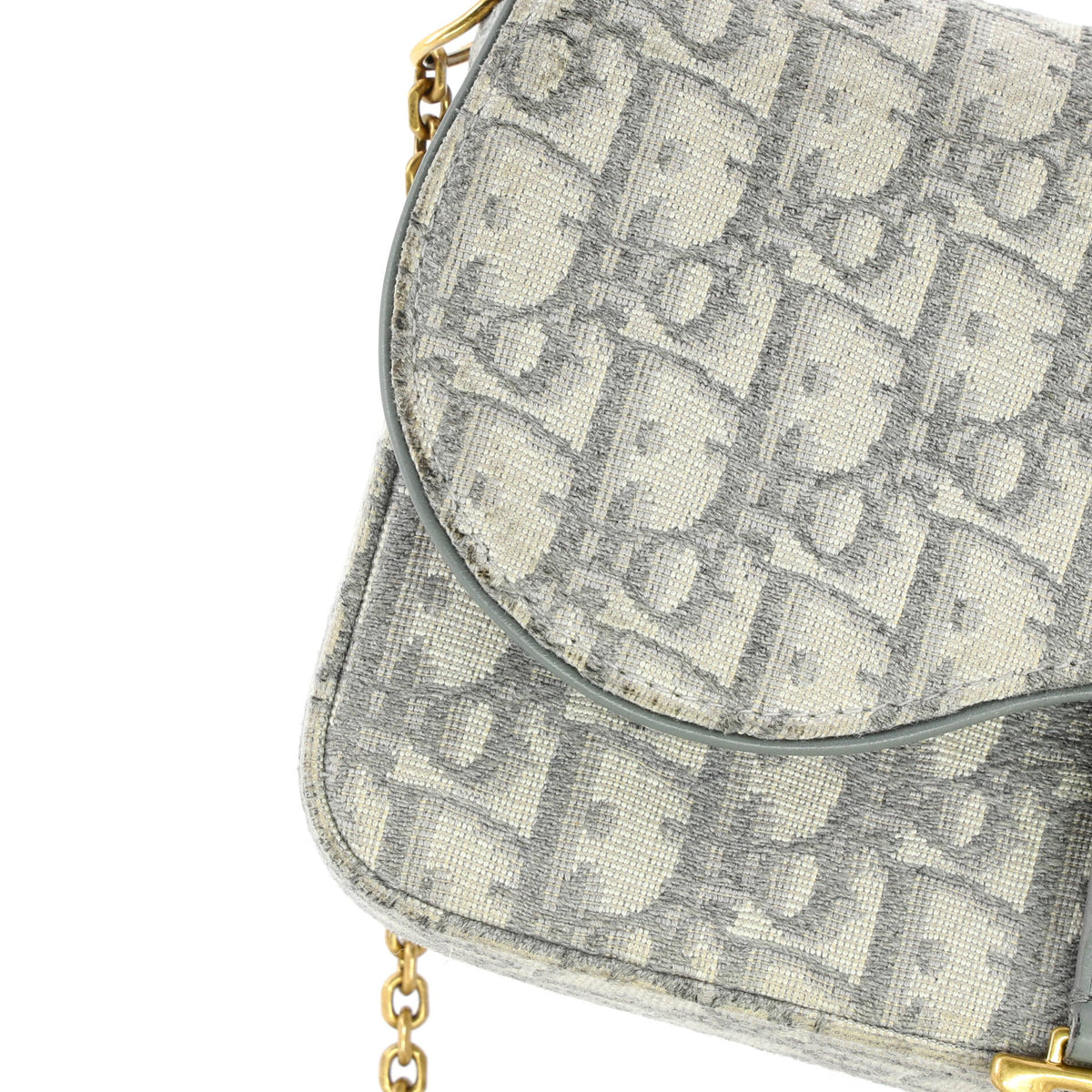 Saddle Chain Clutch Oblique Canvas