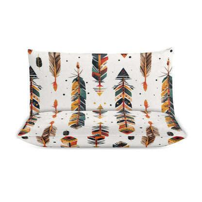 Boho Feather Print 3-Piece Bedding Set (1 Duvet Cover + 2 Pillow Shams) – 102"×90"