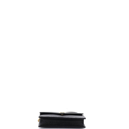 Classic Monogram Wallet on Chain Matelasse Chevron Leather Small
