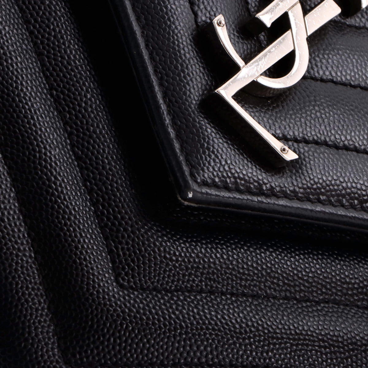Classic Monogram Envelope Satchel Matelasse Chevron Leather Large