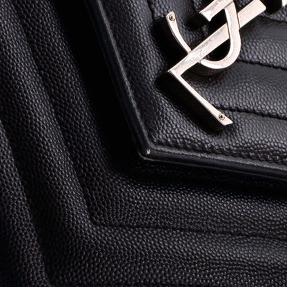 Classic Monogram Envelope Satchel Matelasse Chevron Leather Large